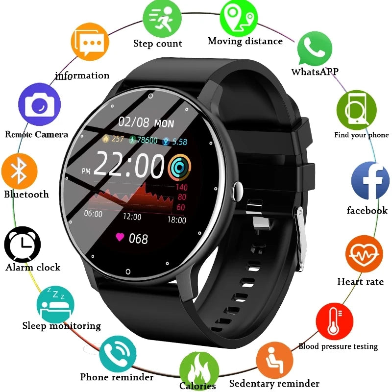 2025 Full Touch Screen, Sport Fitness & Waterproof, Bluetooth for Android & iOS
