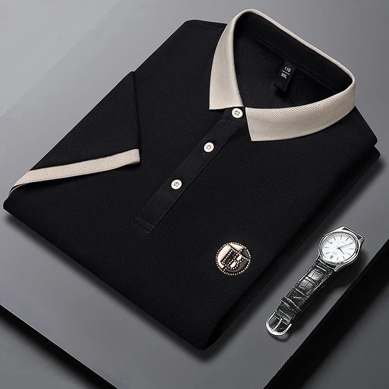 2025 Men’s Embroidered Cotton Polo Shirt