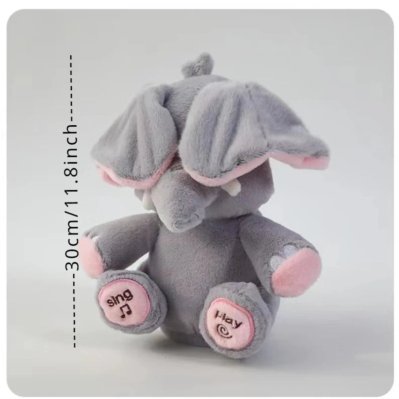 Animated Singing Elephant Plush Toy – Moving Ears Stuffed Animal for Babies & Kids Gift