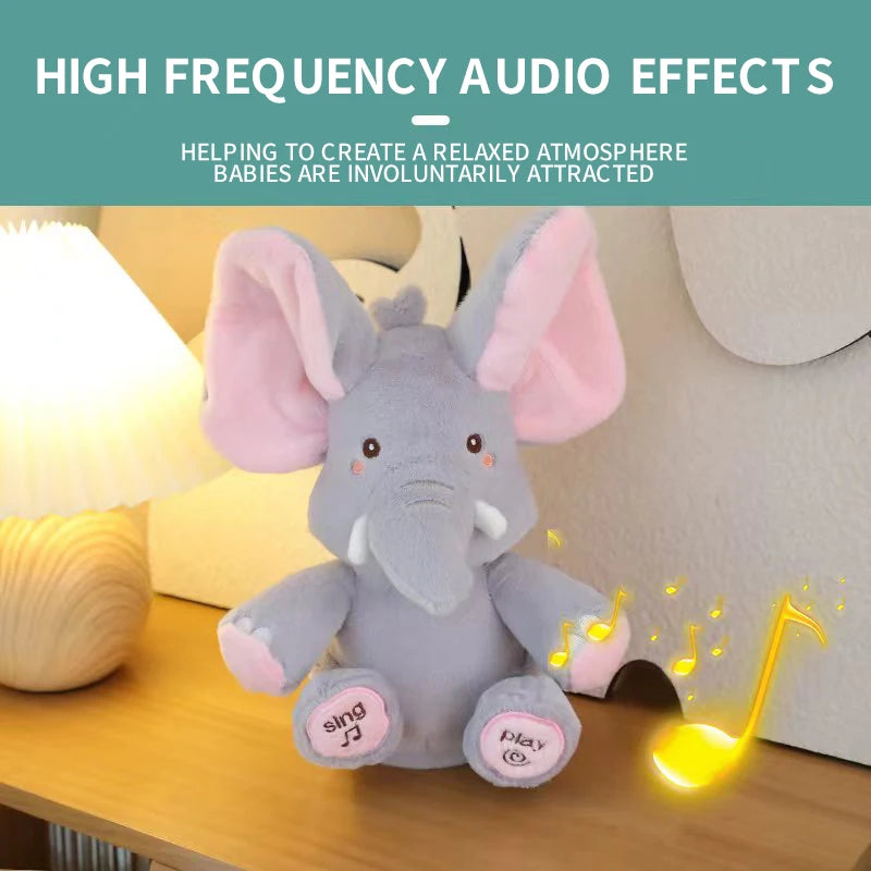 Animated Singing Elephant Plush Toy – Moving Ears Stuffed Animal for Babies & Kids Gift