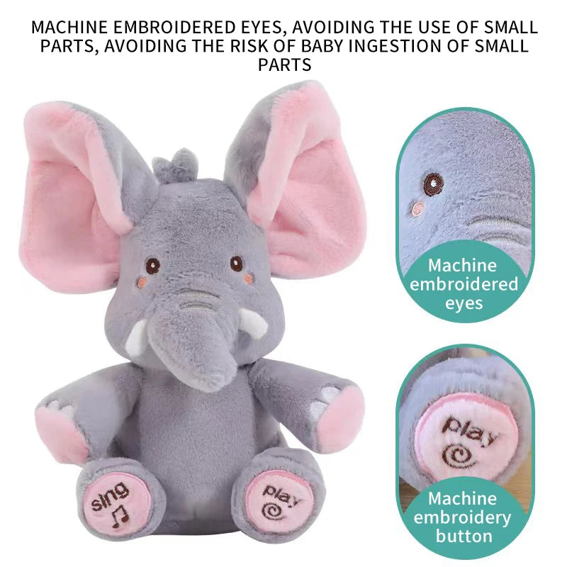 Animated Singing Elephant Plush Toy – Moving Ears Stuffed Animal for Babies & Kids Gift