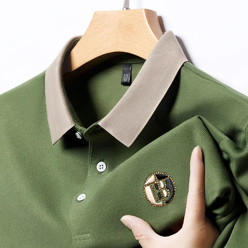 2025 Men’s Embroidered Cotton Polo Shirt