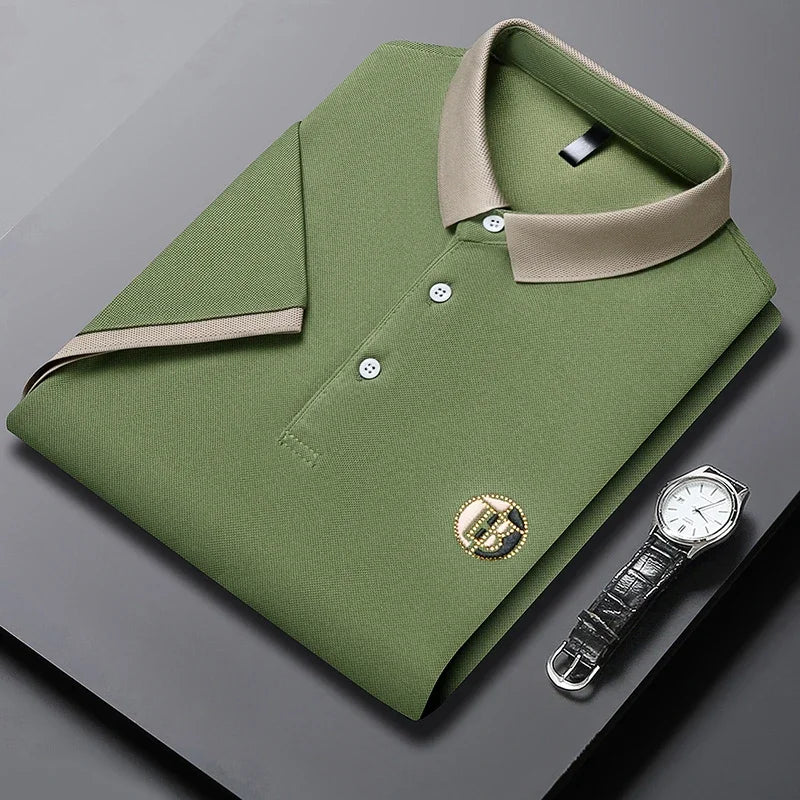 2025 Men’s Embroidered Cotton Polo Shirt