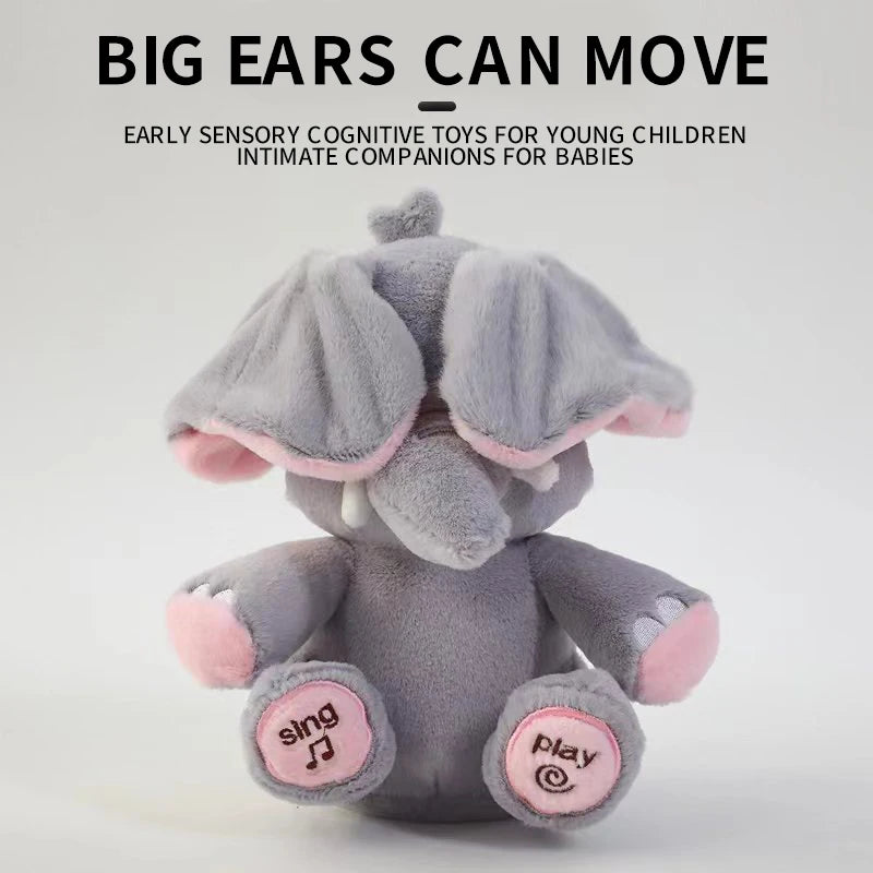 Animated Singing Elephant Plush Toy – Moving Ears Stuffed Animal for Babies & Kids Gift