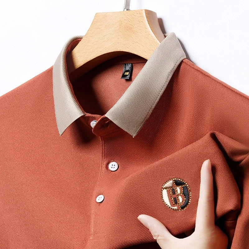 2025 Men’s Embroidered Cotton Polo Shirt