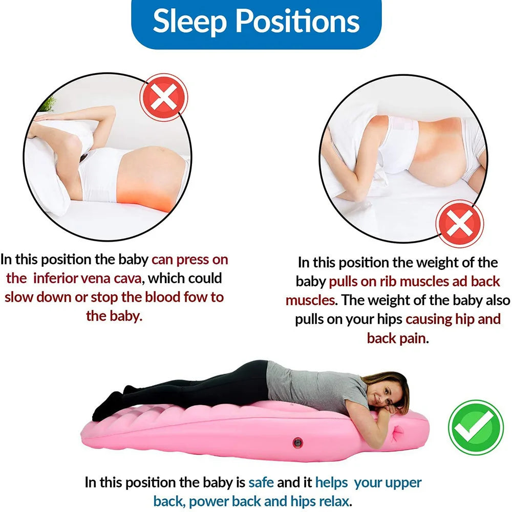Inflatable Pregnancy Body Pillow – O-Type Maternity Sleeping Mat with Air Pump