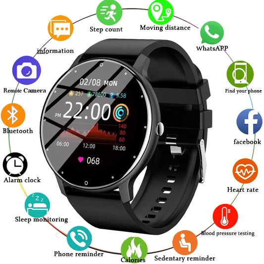 2025 Full Touch Screen, Sport Fitness &  Waterproof, Bluetooth for Android & iOS