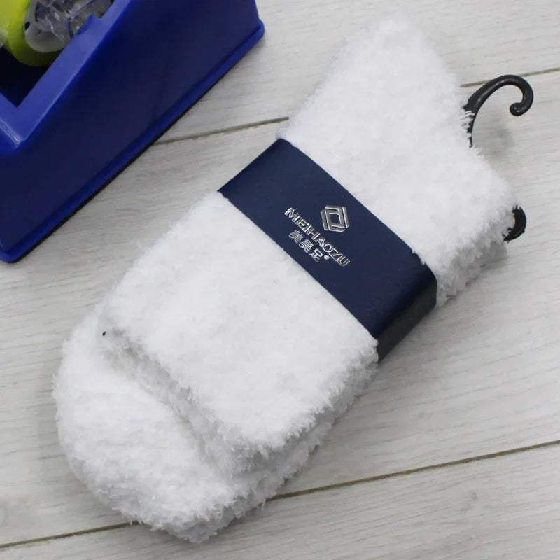 New Winter Socks Cashmere Thick Velvet Wool Thicken Warm Women Socks Sox Fashion Harajuku Solid Color Thermal Long Socks