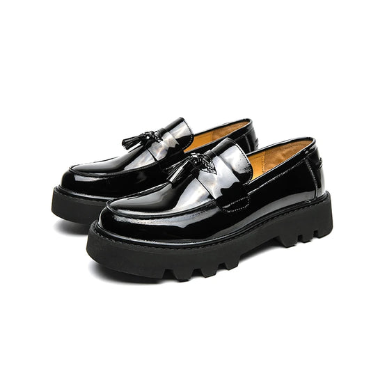 Large Size Glossy Leather Men’s Formal Loafers