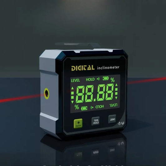 Rechargeable Digital Laser Protractor – Magnetic Inclinometer & Measuring Tool