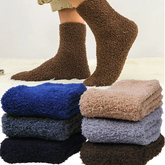 New Winter Socks Cashmere Thick Velvet Wool Thicken Warm Women Socks Sox Fashion Harajuku Solid Color Thermal Long Socks