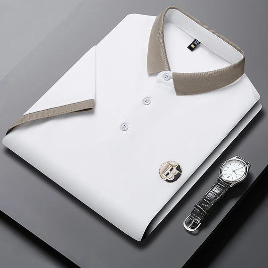 2025 Men’s Embroidered Cotton Polo Shirt