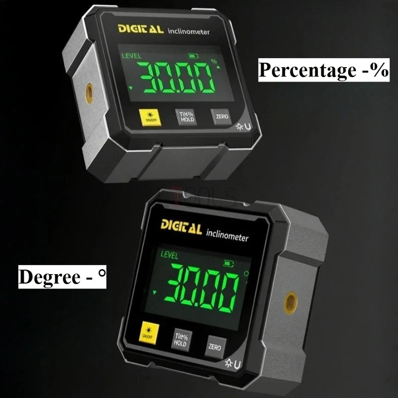 Rechargeable Digital Laser Protractor – Magnetic Inclinometer & Measuring Tool