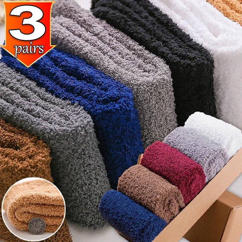 New Winter Socks Cashmere Thick Velvet Wool Thicken Warm Women Socks Sox Fashion Harajuku Solid Color Thermal Long Socks