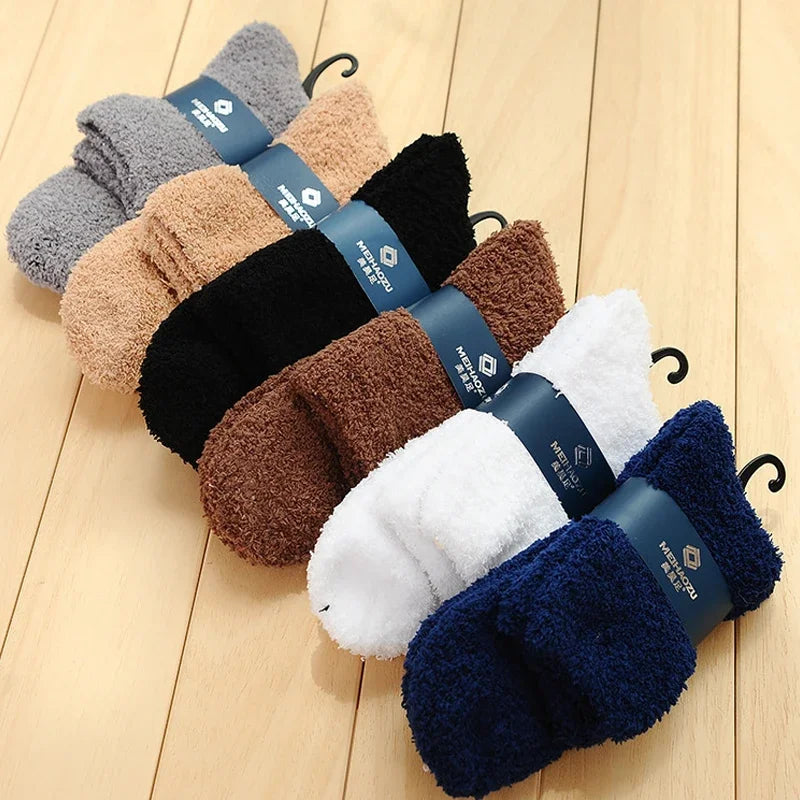 New Winter Socks Cashmere Thick Velvet Wool Thicken Warm Women Socks Sox Fashion Harajuku Solid Color Thermal Long Socks