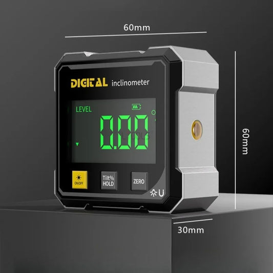 Mini Digital Protractor – Magnetic Laser Angle Gauge & Level Box