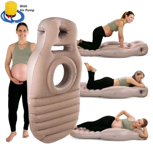 Inflatable Pregnancy Body Pillow – O-Type Maternity Sleeping Mat with Air Pump