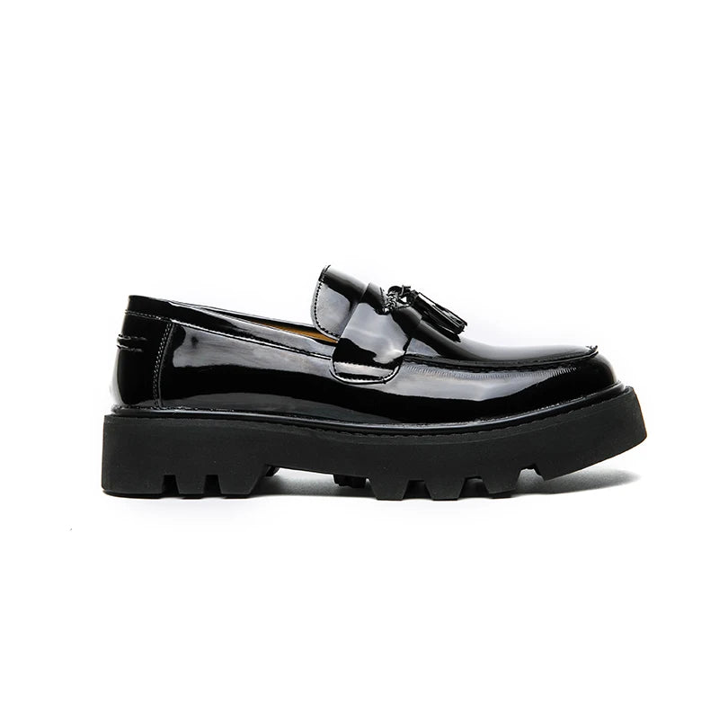Large Size Glossy Leather Men’s Formal Loafers