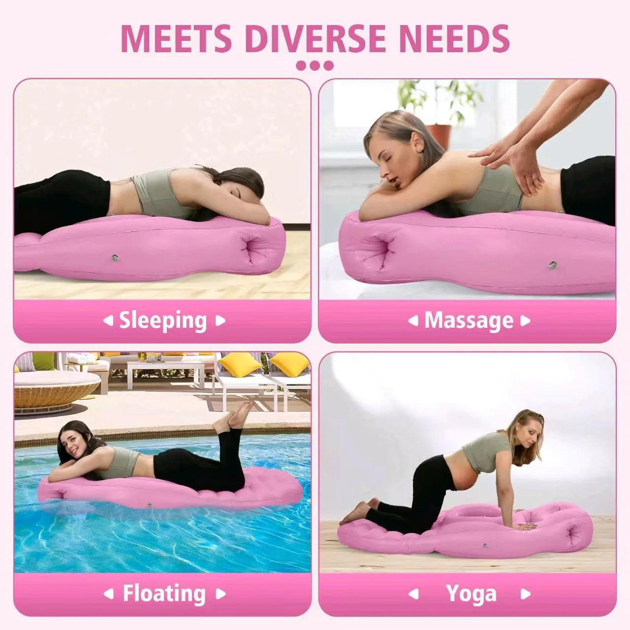 Inflatable Pregnancy Body Pillow – O-Type Maternity Sleeping Mat with Air Pump