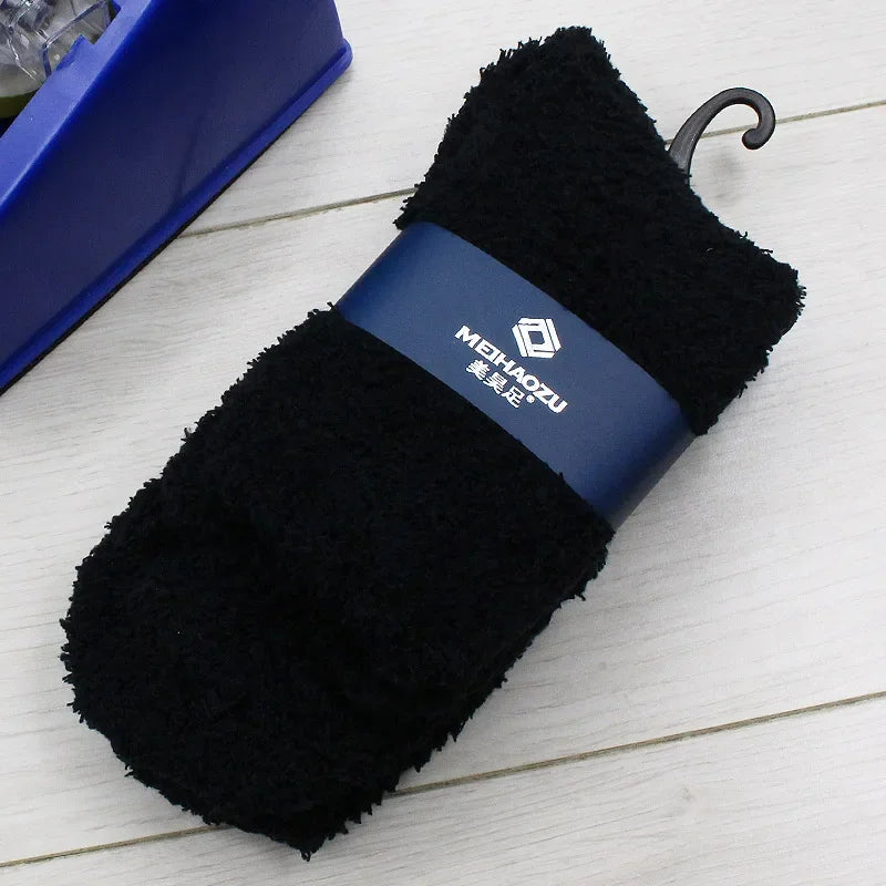 New Winter Socks Cashmere Thick Velvet Wool Thicken Warm Women Socks Sox Fashion Harajuku Solid Color Thermal Long Socks
