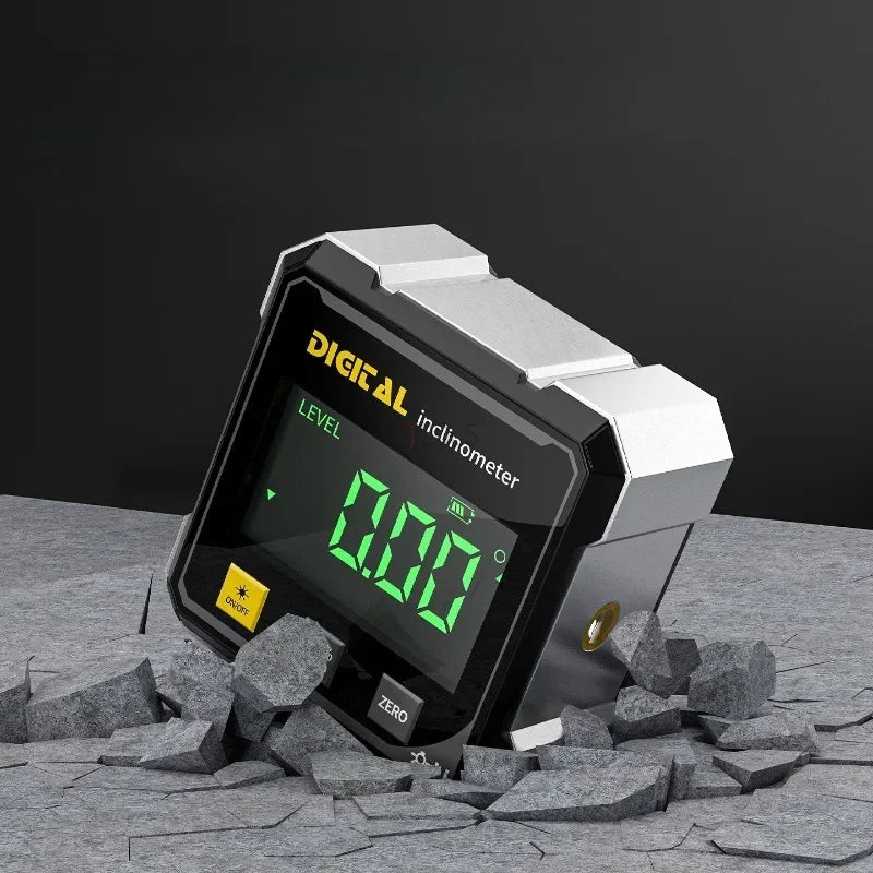 Rechargeable Digital Laser Protractor – Magnetic Inclinometer & Measuring Tool