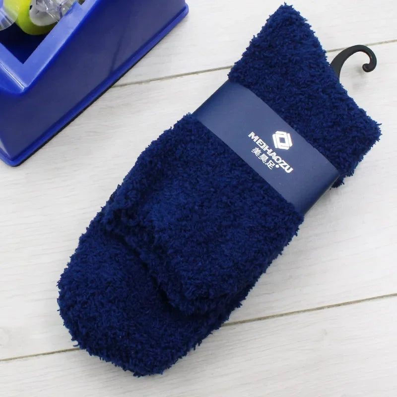 New Winter Socks Cashmere Thick Velvet Wool Thicken Warm Women Socks Sox Fashion Harajuku Solid Color Thermal Long Socks