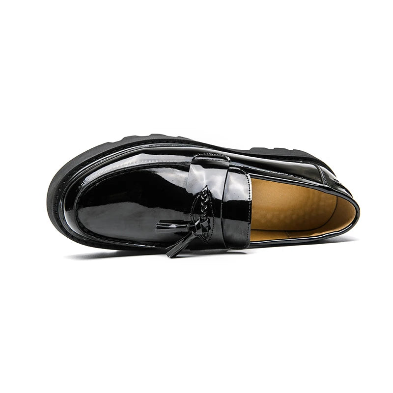 Large Size Glossy Leather Men’s Formal Loafers