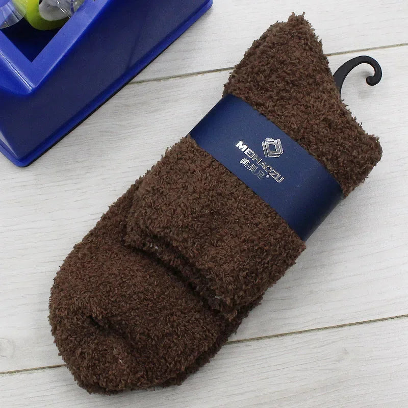 New Winter Socks Cashmere Thick Velvet Wool Thicken Warm Women Socks Sox Fashion Harajuku Solid Color Thermal Long Socks