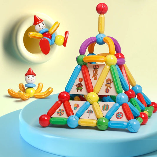 Magplayer Kids Magnetic Building Blocks – STEM Construction Tiles & Rods Toy for Children Gift