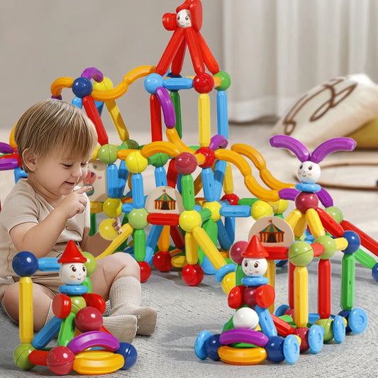 Magplayer Kids Magnetic Building Blocks – STEM Construction Tiles & Rods Toy for Children Gift